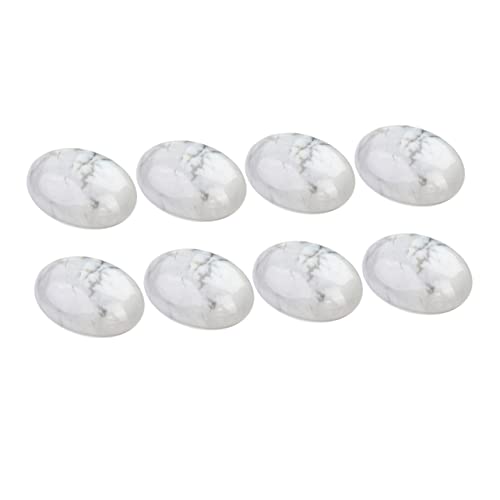 Tofficu 10 Stk Howlith-Stein-Cabochons bilde bielder klappcreolen Cabochons zur Schmuckherstellung Achat-Edelstein-Patch Zeitsteinzubehör zum Selbermachen Schmuck Zeit Accessoires Weiß von Tofficu