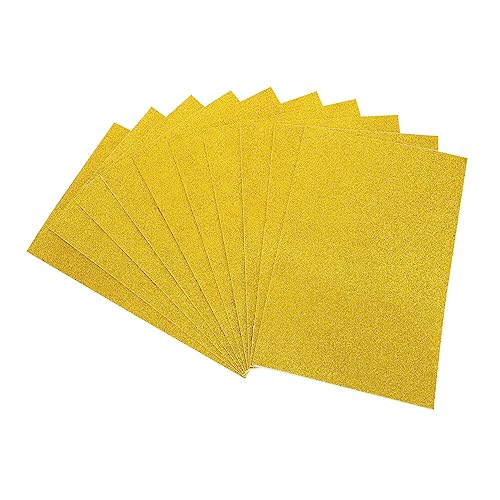 Tofficu 10 Stk Schwamm Glitzerpapier Kinder farbiges Origami Kraftpapier Bastelmaterial für Kinder basteln für kinder scrabbook Basteldekorationspapier Kinder DIY glitzerndes Papier Golden von Tofficu