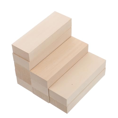 Tofficu 10 Stück Geschnitzte Holzbretter Unvollendete Blöcke Leere Würfel DIY Bastelplatte Schnitzblöcke DIY Holzblock Kleiner Holzblock Holz DIY Ornament Unvollendete von Tofficu