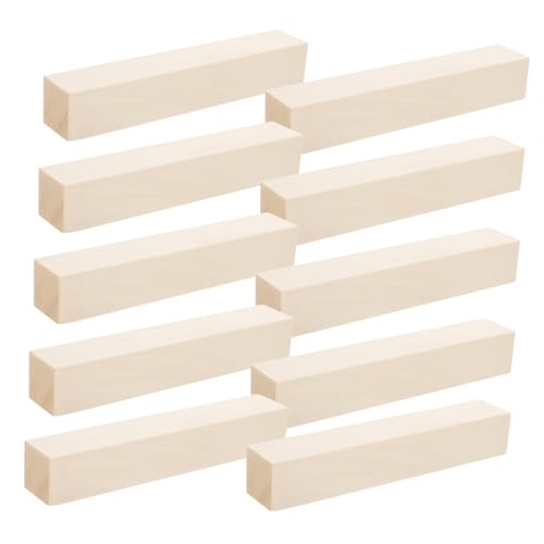 Tofficu 10 Stück Holzstab Holzstäbchen Linde Babyblöcke Holz Holzstäbchen Zum Basteln Beige von Tofficu