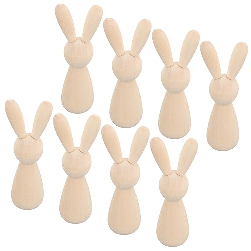 Tofficu 10 Stück Malstift Kaninchen Blanko Klammerpuppen Hasen Unbemalte Klammerpuppe Mini Menschen Klammerspiel Spielzeugpuppe Zum Basteln Kaninchen Perlen von Tofficu