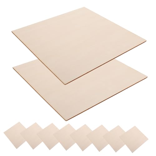 Tofficu 10 Stück Quadratische Holzausschnitte Holzmittelstücke Für Tische Beige DIY Holzscheiben Spanbild Linde von Tofficu