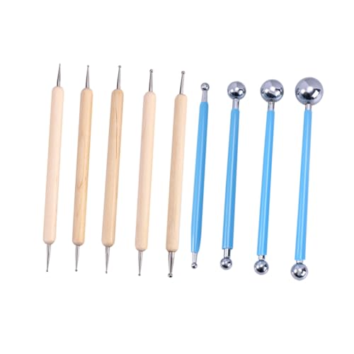 Tofficu 10-Teiliges Set Dot-Painting-Kit polymer clay tools dekorationswerkzeuge Brillendekoration Werkzeug Kugelschreiber Stiftwerkzeuge Prägewerkzeuge Ball-Stylus-Werkzeuge Hölzern Blue von Tofficu