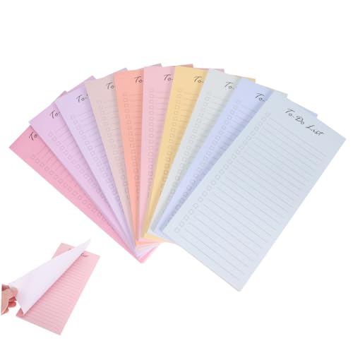 Tofficu 10 To-Do-Notizbuch Zubehör Notizblock Gadget-Notizblock Haftnotizen für das Büro Farbige Notizen Praktische Notizen Haftnotizen für den Planer Haftnotizblöcke für Planer Papier von Tofficu