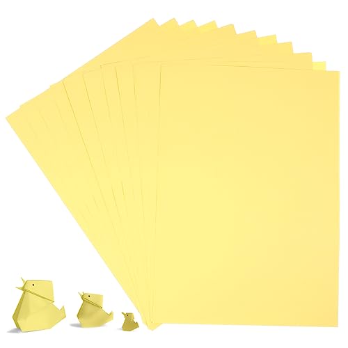 Tofficu 100 Blatt Bastelpapiere Druckpapiere Notizbuch Papier gelbes Druckerpapier gelbes Kopierpapier Computerpapier Malpapier Konstruktionspapiere farbige Papiere Schreibpapiere Yellow von Tofficu