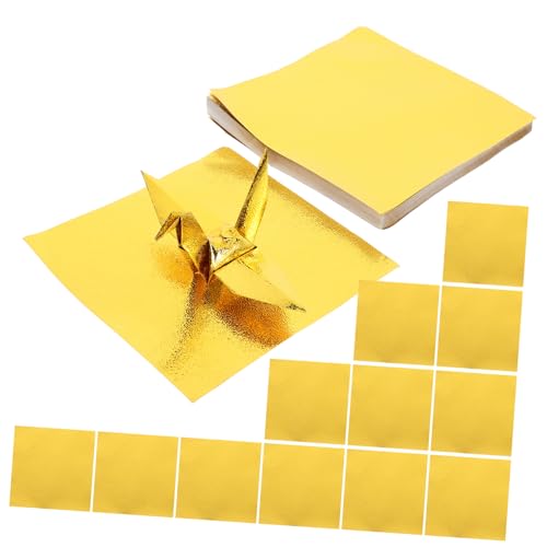 Tofficu 100 Blatt Einseitiges Perlmutt-origami Papierstreifen Origami-papier-kit Kreatives Faltpapier Poster Papier Faltpapier Selber Basteln Quadrate Quadratisches Faltpapier Golden von Tofficu