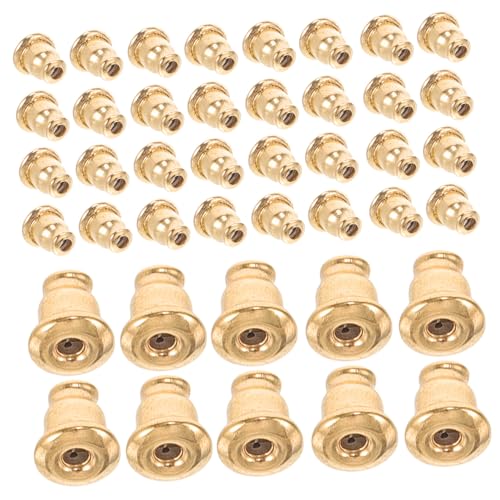 Tofficu 100 Stück Bolzenstecker Profi-Ohrbügel Ohrringverschlüsse aus Weißgold Ohrring-Stützrücken ohrring DIY ohrring stecker Ohrstecker Schraubohrringe für Frauen Rostfreier Stahl Golden von Tofficu