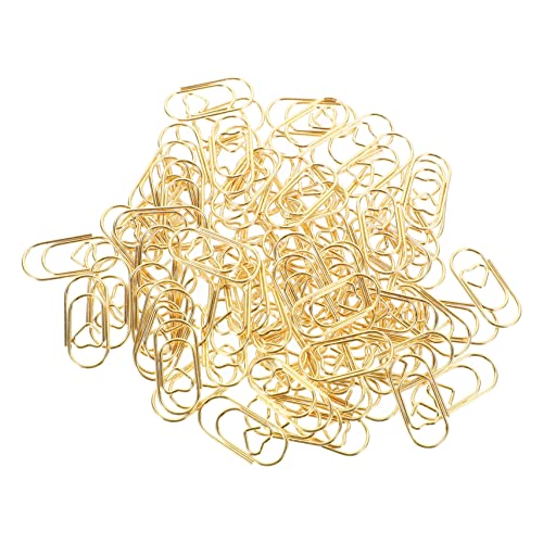 Tofficu 100 Stück Mini-liebesbriefordner Ordnerklammern Büroklammern Papierverschlüsse Papierklammern Mit Zinken Büroklammern Mittlerer Größe Jumbo-büroklammer Clips Metall Golden von Tofficu