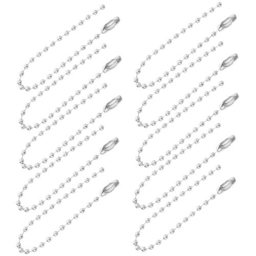 Tofficu 100 Stück Perlenketten Verbindungsverschluss Metallkugelkette Schlüsselanhänger Schlüsselanhänger Verstellbare Antike Metallperlenkette Für Schmuckherstellungszubehör 2 4 Mm von Tofficu