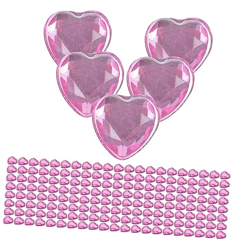 Tofficu 1000 Stück Liebe Diamant mit flachem Boden Flatback-Herzapplikation 3D-Nagelaufkleber abc wickeltasche säckchen Flatback-Herzmasse herstellen Flatback-Herz zur Dekoration Acryl von Tofficu