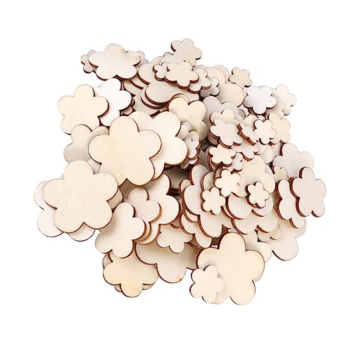 Tofficu 100PCS Unbehandelte Holzblüten Set Für Bastelarbeiten Scrapbooking DIY Deko Verschiedene Größen 4 Cm Für Hochzeiten Geburtstagsfeiern Und von Tofficu