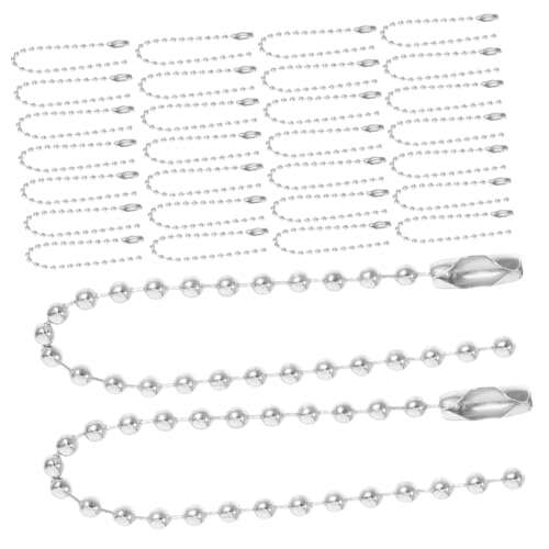 Tofficu 100Pcs Metall Tag Ketten Kettenschlüssel Fob Einstellbare Schlüsselbund Steckerverschluss Für Perlenketten Metallschlüsselringe Perlenkette Keychain Antique Schmuckkette von Tofficu