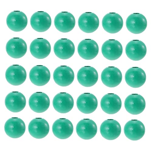 Tofficu 100St 14mm farbige Holzperlen DIY Schmuck lose farbige Perlen Bastelperlen Perlen Makramee-Perlen bastelmaterial bastel materialien loser Perlenvorrat einfache Holzperle Green von Tofficu