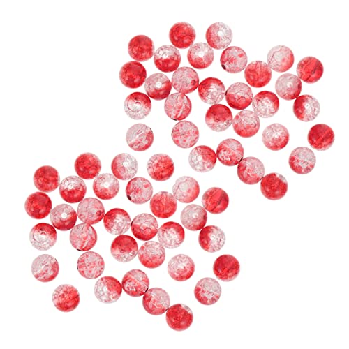 Tofficu 100St DIY zubehör acryl perlen runde perlen Hochwertige Perlen bastelmaterial Lose Perlen Perlenschmuck Lampwork Charm-Perlen Schmuckperlen DIY Schmuck Zwischenperlen rot von Tofficu