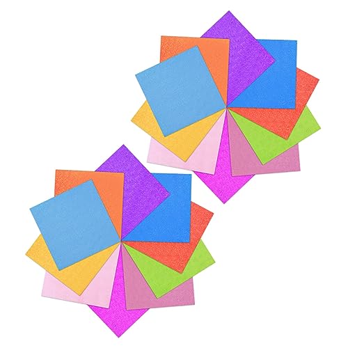 Tofficu 100St Origami bunte DIY faltpapiere doppelseitiges Papier beidseitig faltbares Papier Papiere falten bastel materialien endlospapier Bastelpapier selber machen Papier falten von Tofficu