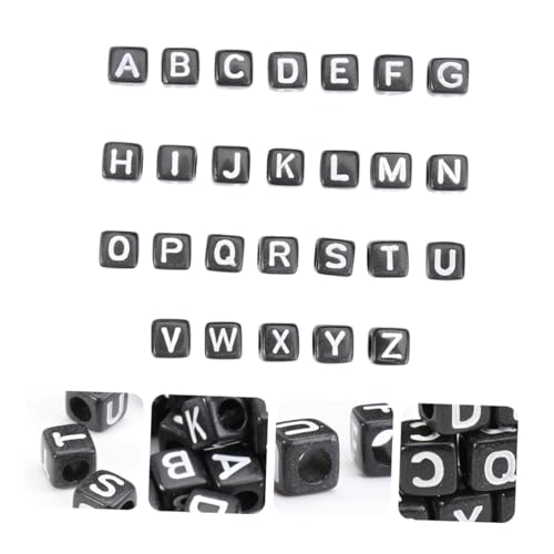 Tofficu 100St Perlen des englischen Alphabets Abstandsperlen Schmuck quadratische Würfelbuchstabenperlen schmuck personalisiert kinder bastelset Schmuckherstellung aus Perlen Acrylperlen von Tofficu