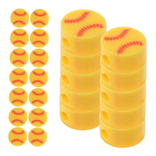 Tofficu 100St Polymer-Ton-Perlenarmband geburtstagsgeschenk Gelbe Baseball-Perlen Baseball Schmuck Baseball Fan Schmuck Gefälligkeiten für Sportpartys Baseball-Halskette mit Perlen Yellow von Tofficu