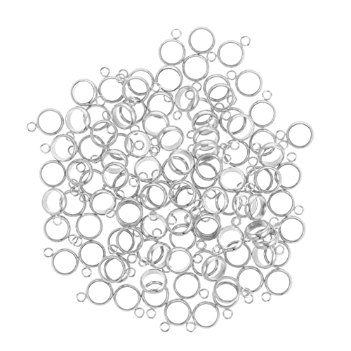 Tofficu 100St Positionierungsperlen aus Edelstahl Strasssteine Haken edelstahlringe edelstahlkügelchen Verbindungsglieder für Anhänger Halskette Schmuckherstellung Perlen Rostfreier Stahl von Tofficu