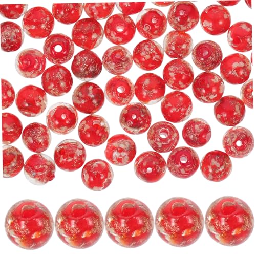 Tofficu 100St Sandglasperlen Lampwork zweifarbige Perlen leuchtende Armbänder Mini-Perlen weinachts geldgeschenke weihnachten Bastelperlen mit Löchern Armbandperlen aus Glas rot von Tofficu