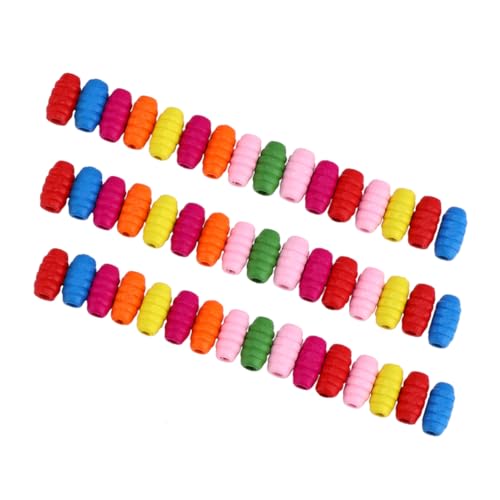 Tofficu 100St bunte perlen selber machen Halsketten Perlen Farbperlen Perlen zum Basteln kinder bastelset basteln für kinder lose Holzperlen Halskette Perlen Produkt aus Holz Colorful von Tofficu