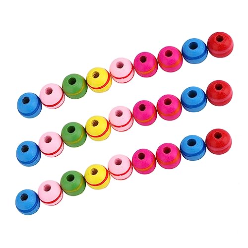 Tofficu 100St bunte perlen selber machen Schmuckherstellung aus Perlen Masse Ornamente bastelmaterial für kinder bastelsets für kinder Mini lose Perlen Holzperlen Produkt aus Holz Colorful von Tofficu