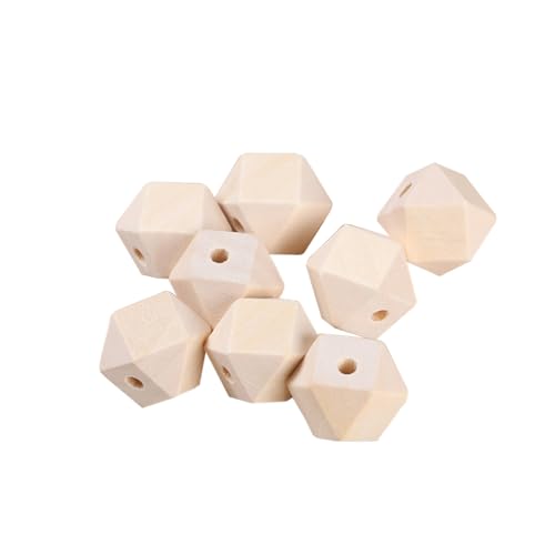 Tofficu 100St geometrische Holzperlen armschlinge kinder bastelset bastelsets für kinder dekoringe decor natürlich handgefertigte Perlenkette Holzperlen zum Basteln DIY-Holzperlen Hölzern von Tofficu