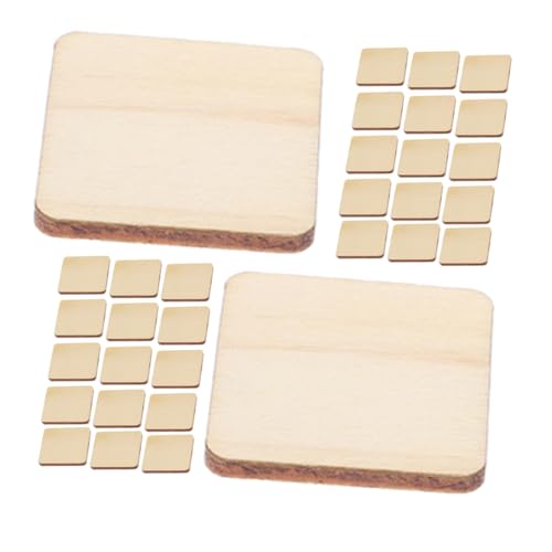 Tofficu 100St quadratische Holzspäne Holzpuzzles Stöcke zum Basteln Fliesen für das Handwerk Holzquadrate zum Basteln unfertige Holzquadrate Holz zum Laserschneiden Holz quadratisch Beige von Tofficu