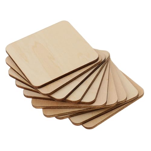 Tofficu 100st Quadratische Holzspäne Unfertige Holzspäne Holzfliesen Holz Zum Basteln Quadratisches Holz Holzausschnitte Dünnes Holzhandwerk Holz Zum Laserschneiden Diy Holzbrett Beige von Tofficu