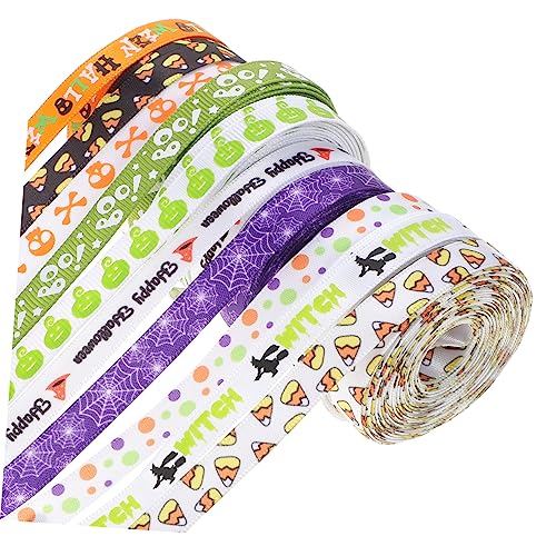 Tofficu 10St Halloween-Band Geschenkband handgefertigte Bänder Halloween-Druckband Jeansband halloween haarreif halloween headband Band der Halloween-Serie Halloween-Themenband Polyester von Tofficu