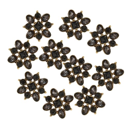 Tofficu 10St Schmuckzubehör Bausatz Verzerrungen Blumenstrauß Stifte Herstellung nähen haircharm haarsschmuck hochzeitsdeko Kleidungsstück Zubehör DIY Corsage Strass Legierung Strass Black von Tofficu