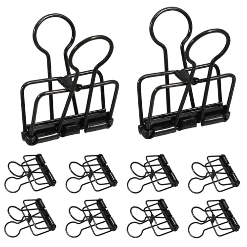 Tofficu 10St Schwalbenschwanzclip Europäische und amerikanische Stuhlhussen PU-Tags Geldklammern Wandbesteck bürobedarf büroklammern Schulmappenclips Foldback-Clips aus Metall Eisen Black von Tofficu