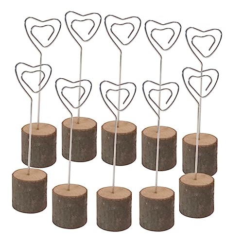 Tofficu 10St Tischhalter hochzeitstischdeko hochzeits tischdeko Holz Tischkartenhalter karteikarten halter Hochzeitskartenständer Platzhalter steht Platzhalter Lampe Halter aus Holz Bambus von Tofficu