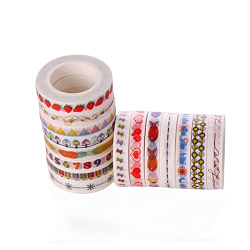 Tofficu 10St papierklebeband selber machen geldschrank the craft dekoration decor washi+-+tape Regenbogen-Washi-Tape farbiges Abdeckband japanisches Dekor Fotoalbumband Scrapbook-Klebeband von Tofficu