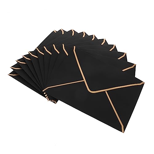 Tofficu 10st Leere Karten Aufkleber Befeuchter Blanko-klappkarten Poly-mailer Blinken Verpackung Kredit Karteikarten Karton Bausätze Zur Kartenherstellung Strasssteine Gold Papier Black von Tofficu