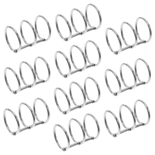 Tofficu 10st Tischkalender-bindering Zu Öffnende Binderinge Karteikartenring Kleine Binderinge Metallbinderringe Buchbinderringe 3-ring-clips Ringe Für Karteikarten Ringclip Silver Eisen von Tofficu