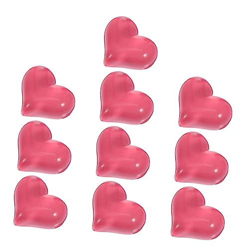 Tofficu 10st Zubehör Aus Harz Flatback Mit Herzknopf Herz-flatback-anhänger Valentinstag Charme Herz Baumeln Herz Nagel Edelsteine Diy-bastel-cabochons Herz-nagel-anhänger Herzanhänger Rot von Tofficu