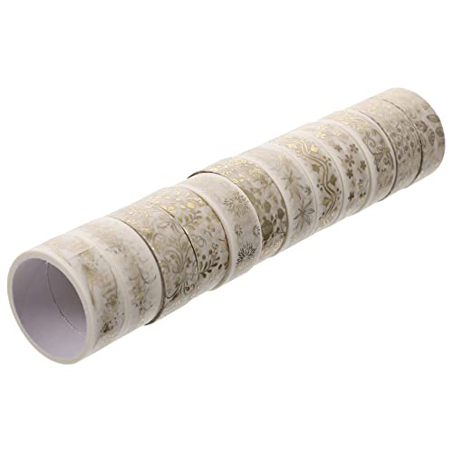 Tofficu 12 Rollen Heißpräge-Washi-Tape Geschenkbänder DIY-Bänder Tagebuchband scrapbooking zubehör the washi tape aufkleber Mehrzweck-Washi-Tape Handkontenbänder Japanisches Papier von Tofficu