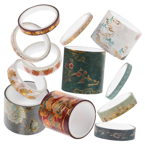 Tofficu 12 Rollen Washi-tape Fotoalbumband Bastelbänder Washi-klebeband Planer-aufkleberband Journaling-aufkleberbänder Geschenkbänder Scrapbooking-klebeband Bastelband Japanisches Papier von Tofficu