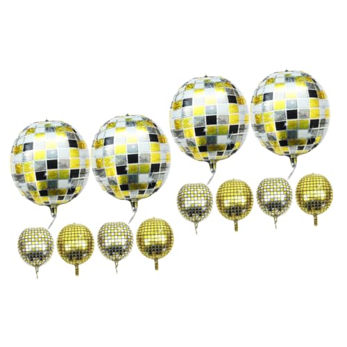 Tofficu 12 Stk Disco-kugel-ballon Silberne Luftballons Festlicher Ballon Metallische Spiegelballons Heliumballons Disco-kugel-kugel Geburtstagsparty-dekoration Mini-ballons Aluminiumfolie von Tofficu