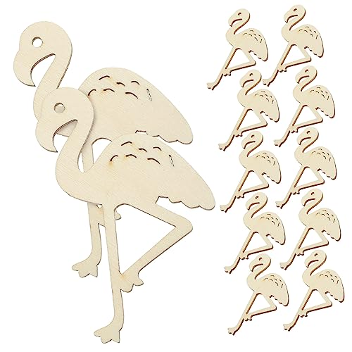 Tofficu 12 Stück Hölzerne Ornamente Flamingo-geschenkanhänger Flamingoförmige Ausgeschnittene Handwerke Flamingo-charme Flamingo-tags Aufziehspielzeug Aus Blech Pflanzendekorationen Bambus von Tofficu