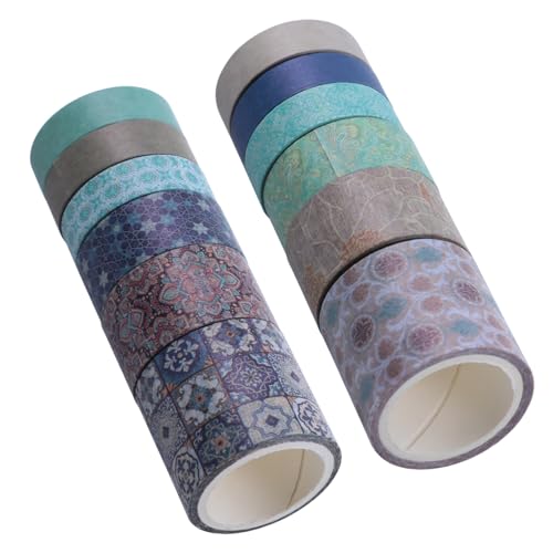 Tofficu 12St Washi-Tape the washi tape farbiges klebeband Geschenkband Klebebänder dekorieren Washi-Klebeband Hufeisenanhänger zum Basteln Notizbuchband Washi-Papierbänder von Tofficu