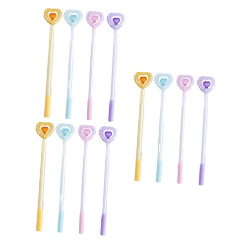 Tofficu 12St schwarzer Gelstift gelstifte gel schreibstifte schreibkladde gel pen set Pin-Set schwarze Stifte Herz Kugelschreiber schwarze Tintenstifte Stifte mit mittlerer Spitze Plastik von Tofficu