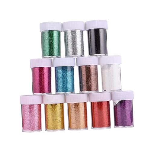 Tofficu 12st -glitter-pulver Flasche Glitter-perlen-pulver Körper Glitzer Kosmetischer Glitzer Für Das Gesicht Nagel-kits Nagelglitzer Glitzerndes Haarspray Glitzerpulver Black von Tofficu