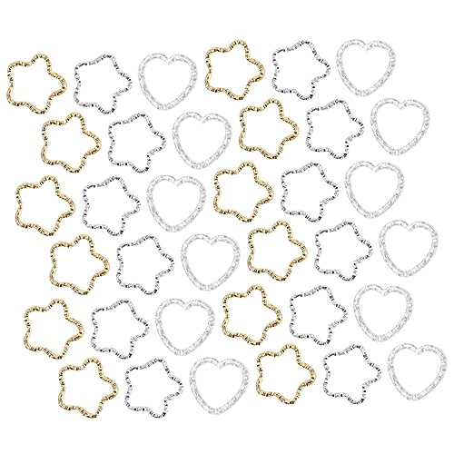 Tofficu 150 Stück Drehring Herz-anhänger Schmucktablett Schmuckherstellung Schöne Accessoires Charms Mit Offener Lünette Hohler Hängerahmen Modeschmuck-accessoires Diy-zubehör Silver Eisen von Tofficu