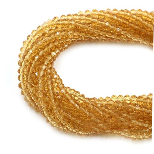 Tofficu 150 Stück Glasperlen für die Schmuckherstellung Perlen für die Herstellung von Halsketten Kristallperlen Farbperlen bunter Schmuck facettierte glasperlen beads for bracelets Golden von Tofficu