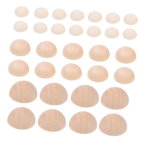 Tofficu 150 Stück Holzkugel Mini Halbes Handwerk Unfertiger Halber Bastelball Bastelkugeln Unfertige Halbkugeln Unfertige Runde Kugel Unfertige Halbrunde Bälle Light Brown Hölzern von Tofficu