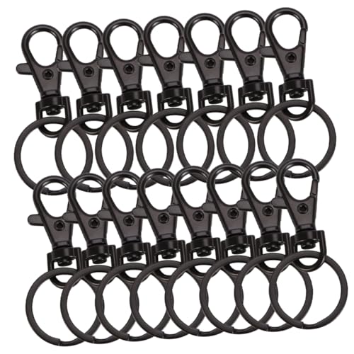 Tofficu 15st Karabiner Schlüsselanhänger Schlüsselringe Für Schlüsselanhänger Großer Schlüsselanhänger Haken Für Schlüsselanhänger Diy Schlüsselanhänger Zubehör Schwenken Black Metall von Tofficu