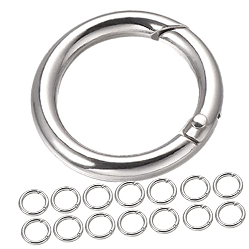 Tofficu 15st Schlüsselringschnalle Septumklicker Schlüsselringe Kreis Titanseptum Helix-reifenkette Schnapp-schmuck-schlüsselanhänger Offener Sprung Runde Federringe Zinklegierung Silver von Tofficu