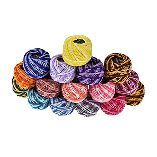 Tofficu 16 Stickgarn embroidery thread Stickerei-Kits metallischer Kreuzstichfaden Unterfaden zum Sticken Armbänder aus Stickseide Kreuzgarn gehäkelter Baumwollfaden bunter Faden Colorful von Tofficu