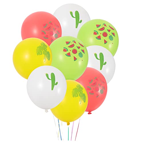 Tofficu 16st Hawaiianischer Ballon Zubehör Für Die Sommerparty Tropische Ballongirlande Wassermelonenballons Wassermelonen-dekorationen Hawaii-dekor Tropische Ballons Partyballons Emulsion von Tofficu